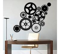 Zdklfm69 Wall Decals Wall Sticker Vinyl Cog Wall Art Wheel Artwork Cogwheel Decal Gears Decor Clock Wall Decoration Sticker 114x92cm