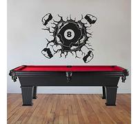 Zdklfm69 Wall Stickers Wall Decal Eight Ball Wall Crack Billiard Decal Sports Sticker Billiard Pool Wall Art Decoration 92x84cm