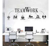 Zdklfm69 Wall Stickers Wall Decal Large Teamwork Pattern Sign Office Cooperation Plan Inspirational Quote Vinyl Art Decoration 232x76cm