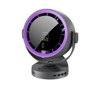 ZDKLL Rechargeable Fan with Remote, Clip on Fan, Desk & Wall Mount, Purple and Gray