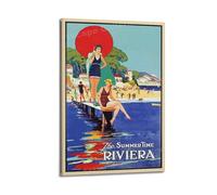 ZDKYSLA The Summer Time RivieraPoster Wall Art Canvas Aesthetic Music And Movie Decoration Living Room Bedroom 24x36inch(60x90cm) Frame-style