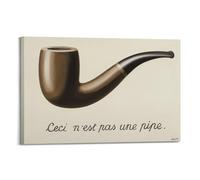 ZDKYSLA The Treachery of Images by Rene Magritte Art PosterPoster Wall Art Canvas Aesthetic Music And Movie Decoration Living Room Bedroom 16x24inch(40x60cm) Frame-style