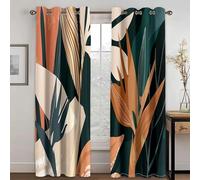 ZDLLDZ Green Leaf Plant Luxury Window Curtains in the Kids Bedroom Living Room Hall Treatments Kitchen Decoration Drapes 145x225cm/57x89in (WxH) x2