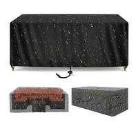 ZDLLDZ Rectangular Garden Furniture Cover 120x80x100 cm 420D Heavy Duty Oxford Fabric Waterproof Patio Table and Chair Set Cover, Rip-Proof Outdoor Sofa Protector, Black