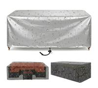 ZDLLDZ Rectangular Garden Furniture Cover 160x85x100 cm 420D Heavy Duty Oxford Fabric Waterproof Patio Table and Chair Set Cover, Rip-Proof Outdoor Sofa Protector, Silver