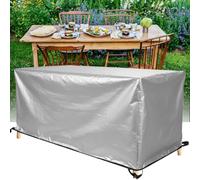 ZDLLDZ Waterproof Garden Furniture Cover for Rectangular Table and Chairs, Heavy Duty 420D Oxford Outdoor Patio Set Cover, Windproof & UV Resistant, 345x235x35cm Silver