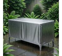 ZDLLDZ Waterproof Patio Furniture Cover 130x90x110 cm Rectangular 420D Heavy Duty Oxford Fabric Garden Table and Chair Set Protector, Rip-Proof Outdoor Sofa Cover, Silver