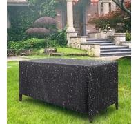 ZDLLDZ Waterproof Patio Furniture Cover, 305x135x75 cm Rectangular Garden Table and Chairs Set Protector, Heavy Duty 420D Oxford Anti-UV&Snow All-Weather Cover with 4 Windproof Buckles, Black