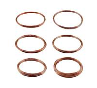 ZDLSDL Copper Wire, Soft Copper Wire for Jewellery Making, 6 Rolls 18/20/22/24/26/28 Gauge 196ft/60m, Craft Wire for Gem Wrapping, DIY, Electroculture Gardening