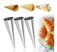ZDNT 12 Pcs Cannoli Tubes Cannoli Moulds Stainless Tube Cream Horn Cones Cone Shaped Mold for Dessert Bread Baking Cannoli Forms Croissant Cannoli (12 Pcs)