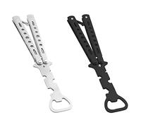 ZDNT 2 Pieces Butterfly Bottle Opener Knife Style Trainer Tool Beer Multifunctional for Bar,Party,Beer Lovers,Birthday Gifts Kids Marvel Fans, Black