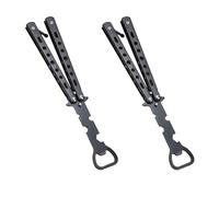 ZDNT 2 Pieces Butterfly Bottle Opener Knife Style Trainer Tool Beer Multifunctional for Bar,Party,Beer Lovers,Birthday Gifts Kids Marvel Fans (Black)