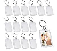 ZDNT 25 Pieces Photo Keyring,Blank Photo Keyring,Large Size Keychain,Insert Acrylic Blank Clear Keyring,Double Sided Blank Insert Keychains Picture Frame Keychains for Crafting Gift for Family Friends