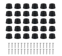ZDNT 30Pcs Round Black Rubber Feet with Stainless Steel Screws,Rubber Cutting Board Feet,Non Slip Furniture Feet Pads for Furniture Tables Chairs Chopping Boards (19 * 15 * 11mm)
