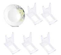 ZDNT 6 Pcs Clear Display Stand Acrylic Plate Stands Clear Plastic Display Stand Easel Two Part Adjustable Plate Stand Holder Multifunctional Display Holder for Photo,Plates,Art Pieces,Books,Cookbooks