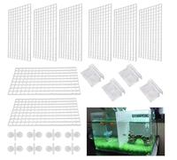 ZDNT 8 Pcs Aquarium Dividers,Fish Tank Divider,Aquarium Grid Plastic,for Keep Different Fish from the Fight and Separate the Fish,8 Pcs Sucker Clips Suction Cups, (White)