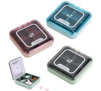 ZDNT Pack of 3 Pill Box, Daily Pill Organiser with 4 Compartments, Pill Box for Travel, Travel Pill Box, Small Medicine Box, for Medication, Vitamins, Fish Oil, Travel Daily Use