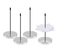 ZDNT Stainless Steel Metal 4Pcs Receipt Holder Spike, Round Base Memo Holder for Restaurant Kitchen Office Home School