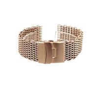 ZDOUXUAN 18mm 20mm 22mm 24mm Strap Stainless Steel Mesh Solid Metal Folding Buckle Men Replacement Band Bracelet Watch Accessori(Rose gold,22mm)