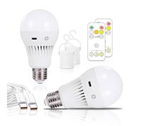 ZDOZITZ Rechargeable Light Bulb, 750LM, 2600mAh Battery Light Bulb for Home Power Failure, Outage Emergency Reading Lighting Camping Outdoor Activity, Dimmable,Remote Control (2 Packs)