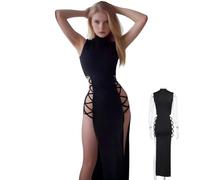 ZDQC Women's Rave Outfits, Rave Clothing, Halloween Costume Women's Sexy, Gothic Dress for Women, Dress Halloween Dresses, EDM Festival Outfits, Rave Outfit Women's Techno (S)