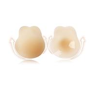 ZDQCB Adhesive Stick On Bra, Invisible Backless Bra for Women, Silicone Reusable Sticky Bra Strapless Push up Bra Improve Breast Sagging-L Size for D/E/F Cup