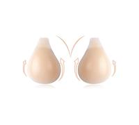 ZDQCB Adhesive Stick On Bra, Invisible Backless Silicone Strapless Push up Bra Improve Breast Sagging - Nude XL Size for C/D/E Cup