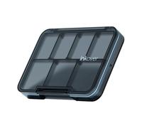 ZDQZC Small Pill Organizer, Waterproof & Portable Pill Case for Daily Travel - Adjustable 7 Compartments Compact Medicine Holder for Vitamins, Pills, Perfect for Purse or Pocket (Black)