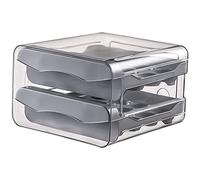 ZDSFSD 32 Grid Egg Holder,Household Egg Storage Box for Fridge, Transparent 2Layer Chicken Storage Container (Gray)