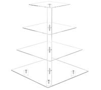 ZDSFSD 4 Tier Cupcake Stand Acrylic Cupcake Display Stand Dessert Serving Towers with LED Light for Weddings (Warm Light)