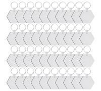 ZDSFSD 40PCS Hexagon Sublimation Keychain Blanks Double Side Heat Transfer Blanks MDF Blank Board Key Rings Blanks Easy Install