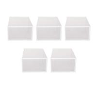 ZDSFSD 5 PCS Transparent Shoe Box Storage Box Drawer-Type Plastic Shoe Rack Online Celebrity Shoe White