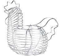 ZDSFSD Chicken Basket for Eggs, Chicken Shaped Egg Holder, Rustic Round Baskets Gathering Egg with Handle