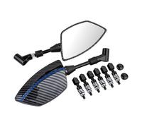 ZDSMYXGS Motorcycle Side Rear View Mirrors For Suzuki DL650 V-Strom DL1000 Left Right Spiral Thread Rotatable Rearview Mirror(BLUE)