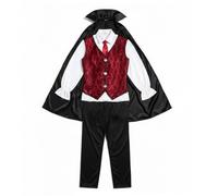 ZDSUHYIW Dracula Count Costume for Men, Includes Trousers, Shirt with Chest and Cape, Horror Comfortable Elegant Leisure Festive Outfit for Adults for Parties, Carnival and Halloween