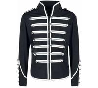 ZDSUHYIW Gothic Clothing Men's Retro Prince Jacket Drummer Parade Jacket Medieval Victorian Jacket for Halloween Cosplay Carnival Medieval Costume Steampunk Vintage Tailcoat, White, XXL