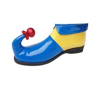 ZDSUHYIW Halloween Clown Shoes PU Leather Circus Funny Shoes Clown Performance Christmas Carnival Accessories Size Stripes and Red Balls, Tapered, for Party, Cosplay, Theatre