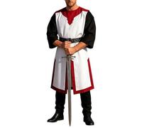 ZDSUHYIW Medieval Knight Costume Templar Knight Crusader Viking Tunic Temple Men's Comfortable Elegant Leisure Festive Templar Knight Elegant Carnival LARP Cosplay Weapon Skirt
