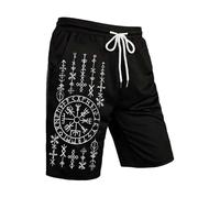 ZDSUHYIW Men's Beach Shorts Swimming Trunks Viking Raven Nordic Surfing Board Shorts Quick Dry 3D Print Mesh Lining Training Trousers Sports Trousers with Drawstring Pockets Beach Work Shorts Hiking