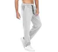 ZDSUHYIW Men's Long Casual Trousers with Elastic Waistband, Men's Loose Jogging Bottoms with Drawstring, Comfortable Fabric Trousers, Wide Leg Sports Trousers, Cord Trousers, Men's Chino Trousers