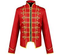 ZDSUHYIW Men's Punk Officer Military Jackets Drummer Parade Jacket Stand-Up Collar Zip Victorian Tailcoat Uniform Halloween Costume Comfortable Elegant Leisure Steampunk Men's Jacket