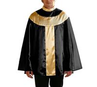 ZDSUHYIW Religious Costumes Men's Priest Cape Catholic Chasuble Metallic Prayer Clothing for Carnival Measuring Robe Church Celebrant Cape Father Mass Cloak Capes Long Sleeve Poncho