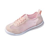 ZDSUHYIW Women's Lace Flat Dirndl Shoes Mesh Dirndl Shoes, pink, 4 UK