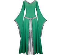 ZDSUHYIW Women's Medieval Gothic Costume Off Shoulder Witch Costume
