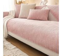 ZDUD Sofa Slipcovers, Covers Washable,Cream Style Chenille Cushion, All Season Universal Non-Slip Seat Pad, Cover With Backrest Protector(Pink,70x70cm)