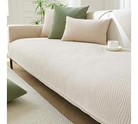 ZDUD Sofa Slipcovers, Covers Washable,Minimalist Cream Style Chenille Cushion, All Season Universal Non-Slip Seat Pad, Cover Protector(White,90x240cm)