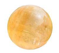 ZDVHOMCB 1pc 4cm Yellow Calcite Sphere Crystal Quartz Ball Gemstone Room Decoration Citrine Gift