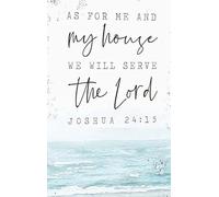ZDVHOMCB As For Me and My House We Will Serve The Lord Sign, Joshua 24:15 Scripture Art on Distressed Wood, Beach-Inspired Pastel Hues, Ready to Hang Unframed,08x12inch(20x30cm)