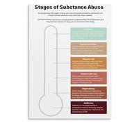 ZDVHOMCB Behavioral Health Metal Sign Substance Misuse Stages Chart Educational Reference for Counselors Social Workers Office Decor 8 X 12 in