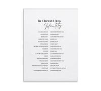 ZDVHOMCB Biblical Truth Poster About Your Identity In Christ Wall Art For Prayer Room Decor And Faith Encouragement Unframed,12x18inch(30x45cm)